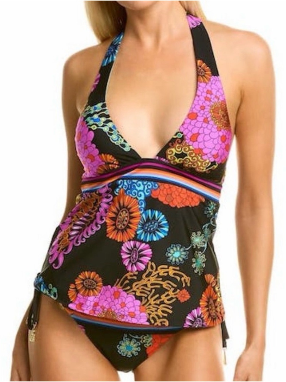 Trina Turk 3piece Electric Reef Swimwear Bundle w/bikini & tankini tops & bottom - Picture 4 of 9